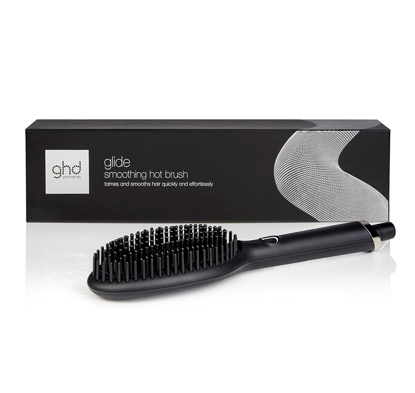 ghd glide smoothing hot brush tames hair quickly